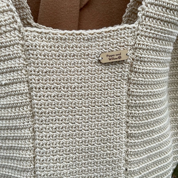 Handmade tan colour crocheted market bag. NEW - Picture 6 of 6